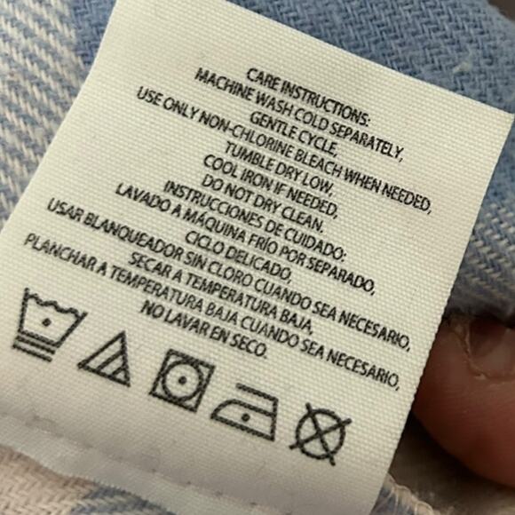 HFX Long Sleeve Plaid Flannel Shacket Women's XXL Buffalo Plaid Blue White - Picture 6 of 6